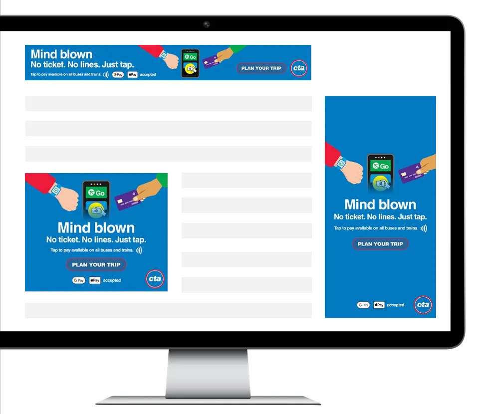 CTA ads on a computer screen